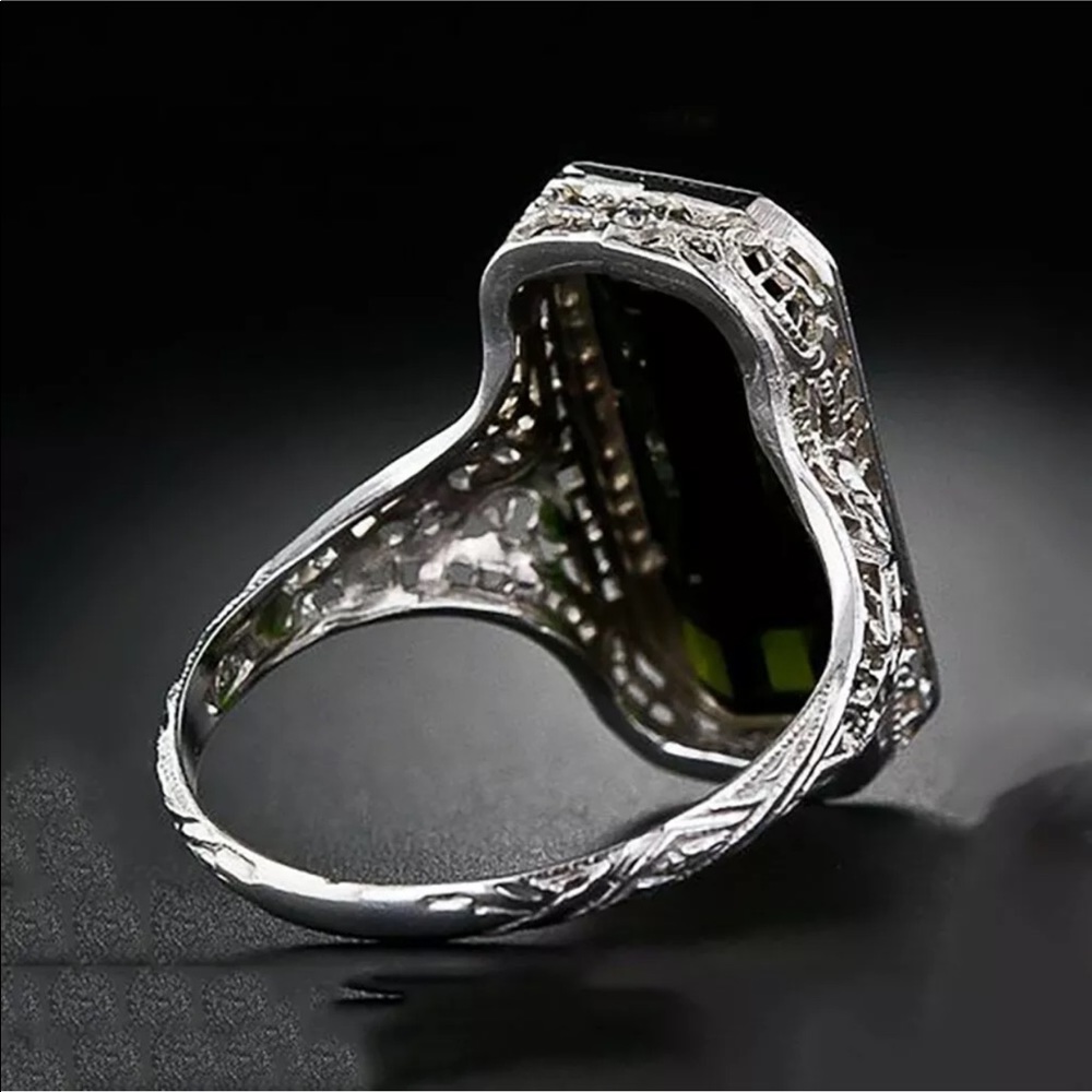 New Charming 925 Silver Ring 8.2ct Emerald Engagem - Picture 4 of 4